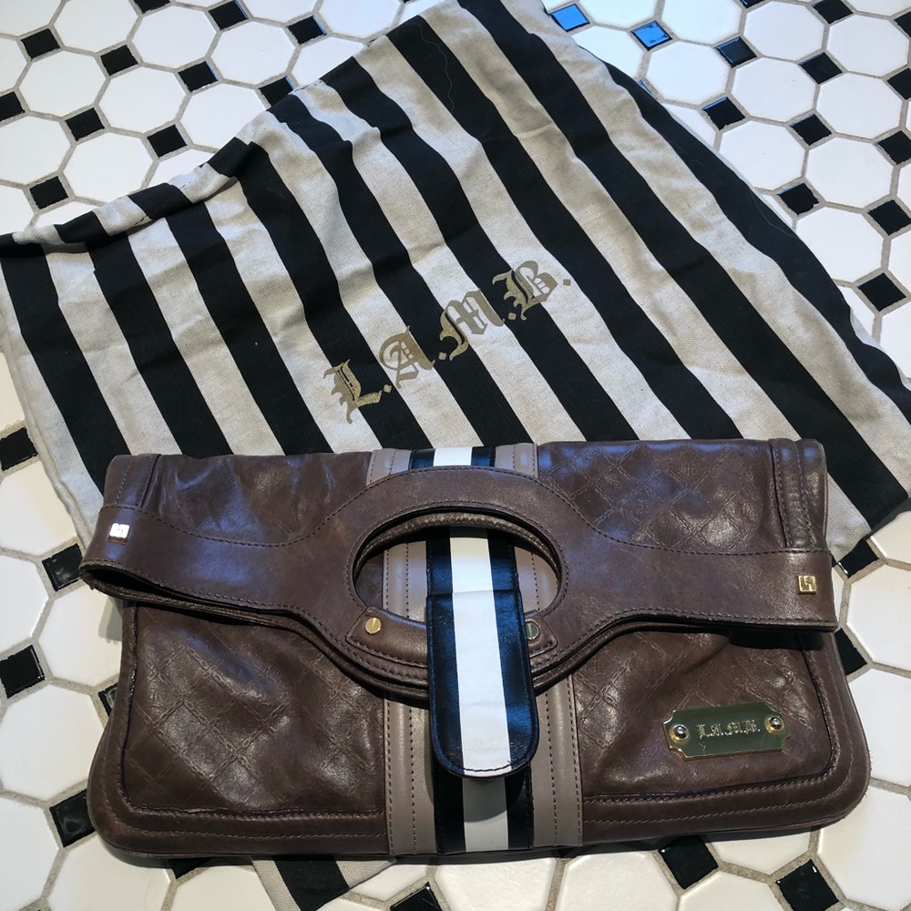 L.A.M.B. Trevino Convertible Clutch ~ gray